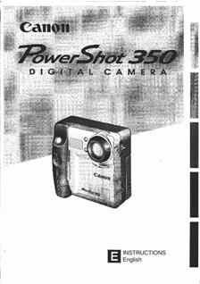 Canon PowerShot 350 manual. Camera Instructions.